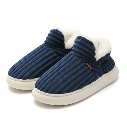 Shevalues Winter Men Slippers Short Plush Men Cotton Boots Indoor Fluffy House Fur Slippers Men Casual Soft Fur Furry Men Shoes