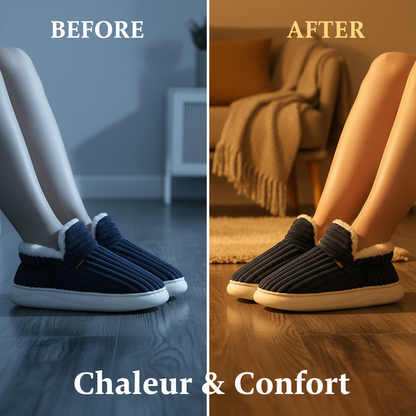 Shevalues Winter Men Slippers Short Plush Men Cotton Boots Indoor Fluffy House Fur Slippers Men Casual Soft Fur Furry Men Shoes